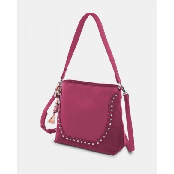 Barbie Pink Joanel Pixie Hobo Crossbody Bag Fuchsia NWT - Picture 7 of 9